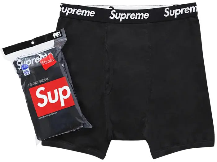 Supreme Hanes Boxer Briefs (4 Pack) 'Black'